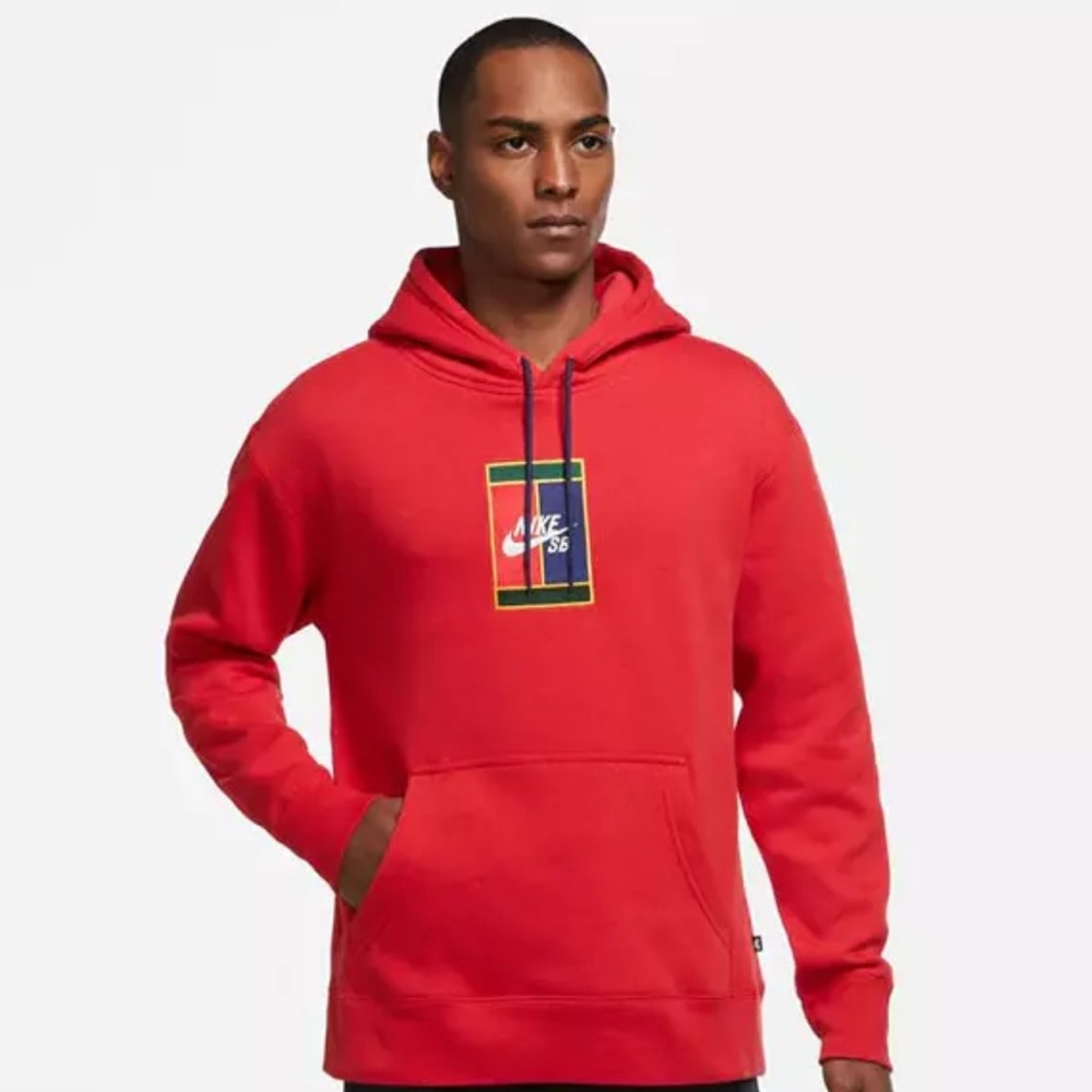 Men’s Nike Red Gym Athletic SB Graphic Sweatshirt Hoodie Pullover - Small EUC